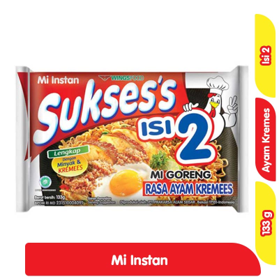 Sukses's Isi 2 Mi Instan Goreng Ayam Kremees 133 g