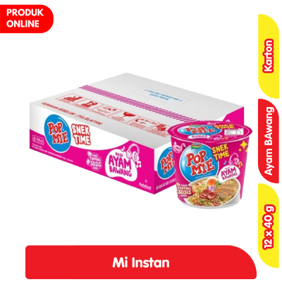 Pop Mie Mi Instan Cup Ayam Bawang 12 x 40 g - Karton