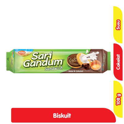 Roma Sari Gandum Biskuit Sandwich Susu & Cokelat 108 g