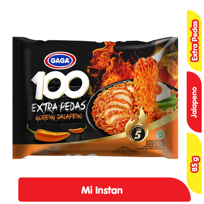 Gaga 100 Ekstra Pedas Mie Instan Goreng Jalapeno 85 g